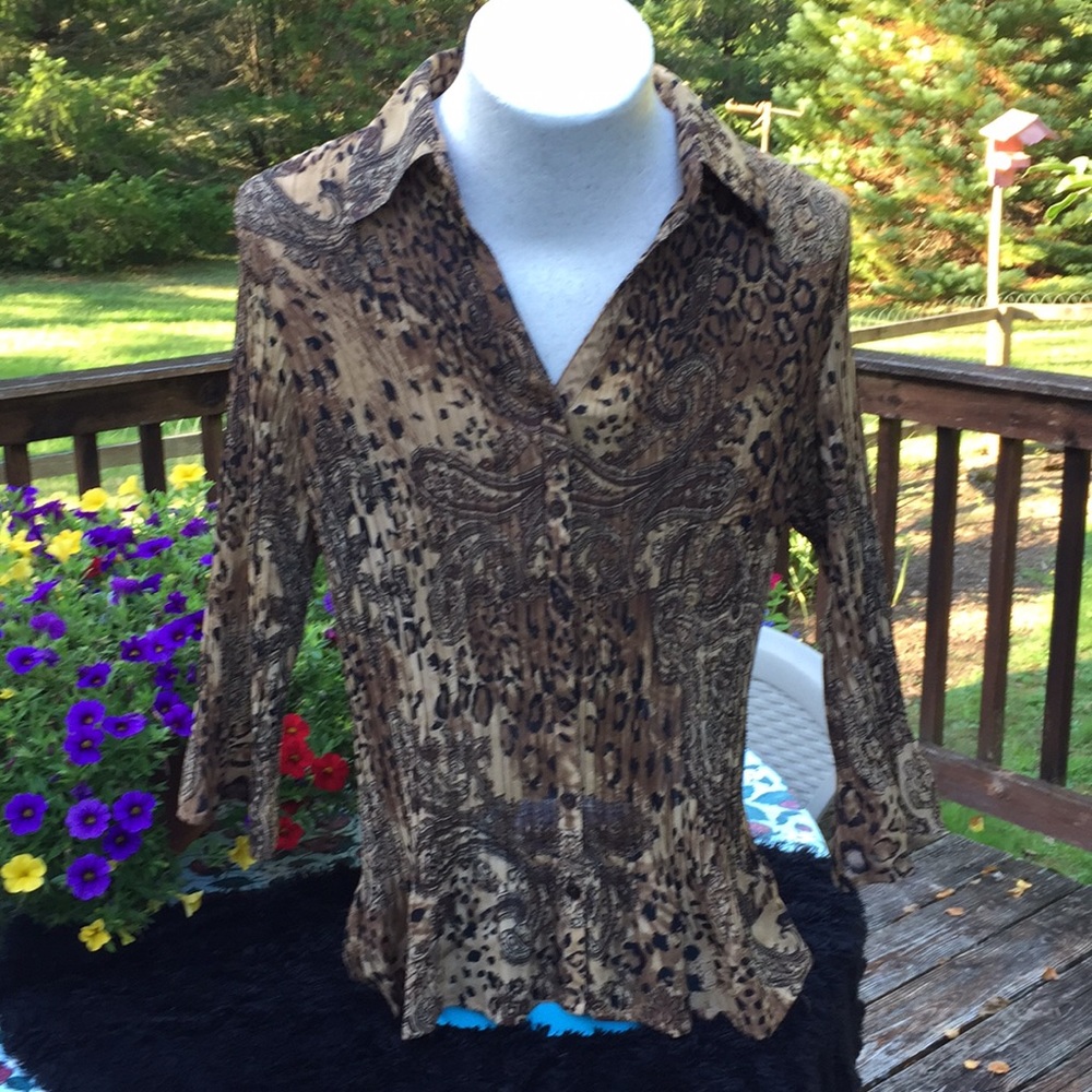 Leopard Print Paisley Blouse